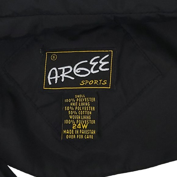 Vintage Argee Sports Windbreaker Womens Size 24W Track Jacket Zip Up Lined - Picture 11 of 13